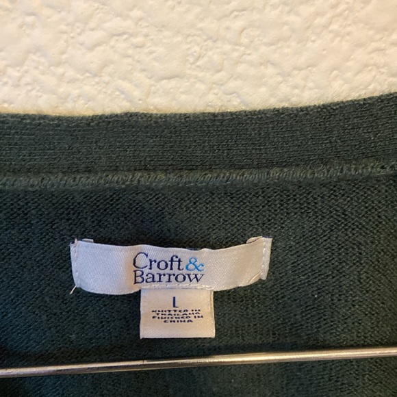 Croft and Barrow women’s size large forest, green button-down cardigan - Picture 2 of 3